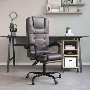 Vidaxl massage relaxfauteuil voor op kantoor grijs kunstleer