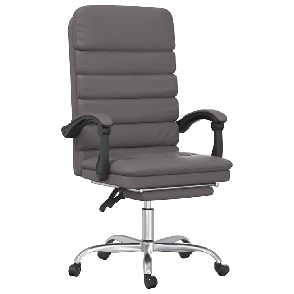 Vidaxl massage relaxfauteuil voor op kantoor grijs kunstleer