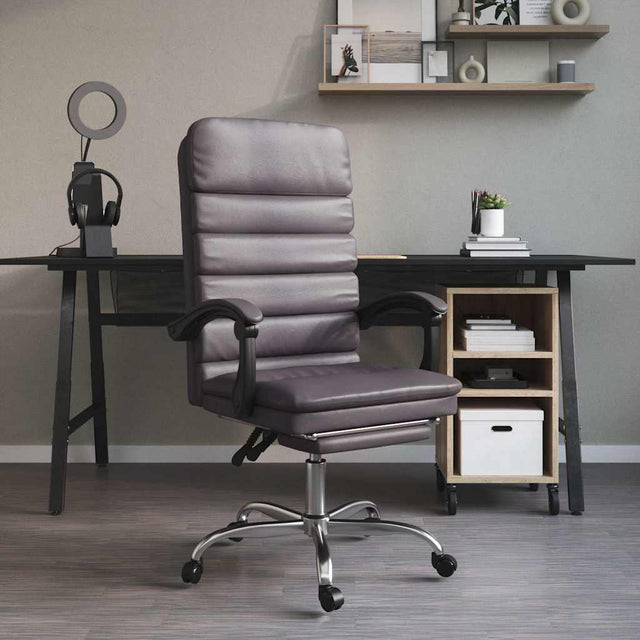 Vidaxl massage relaxfauteuil voor op kantoor grijs kunstleer