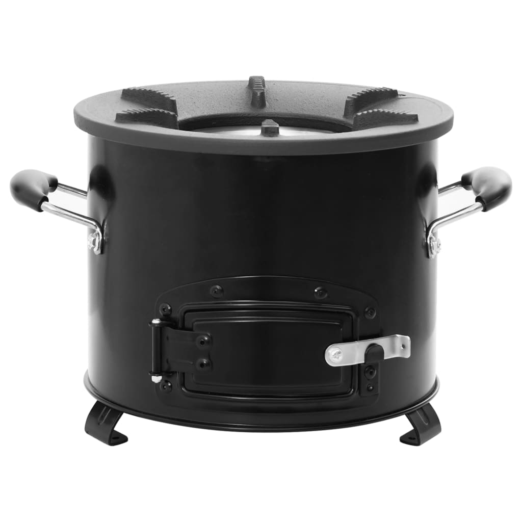 Vidaxl Camping Wood Stove 36x26x22.5 cm de metal negro