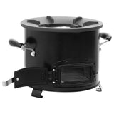 Vidaxl Camping Wood Stove 36x26x22.5 cm de metal negro