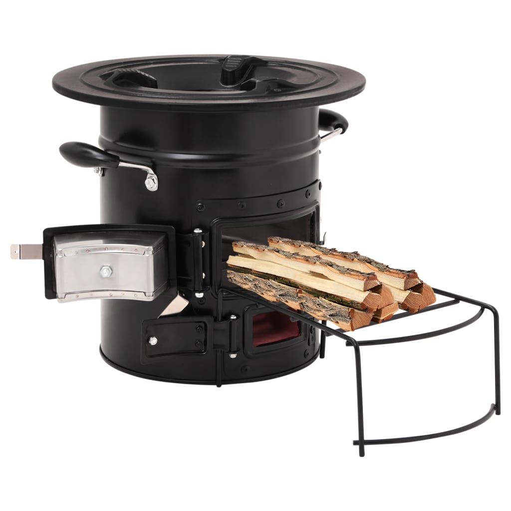 Vidaxl Camping Holz Leefer 50x33.5x30.5 cm Stol Black