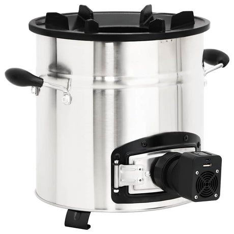 Vidaxl houtkachel met usb-ventilator 35,5x26x28 cm roestvrijstaal