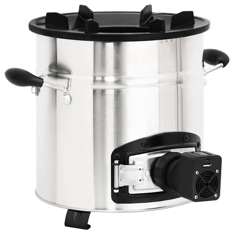 Vidaxl houtkachel met usb-ventilator 35,5x26x28 cm roestvrijstaal