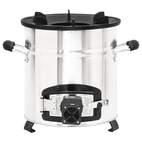 Vidaxl houtkachel met usb-ventilator 35,5x26x28 cm roestvrijstaal