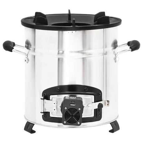 Vidaxl houtkachel met usb-ventilator 35,5x26x28 cm roestvrijstaal