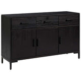 Vidaxl dressoir 110x35x70 cm massief grenenhout zwart