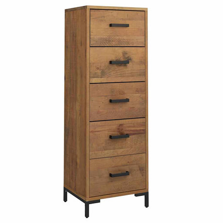 Vidaxl ladekast 42x35x110 cm massief grenenhout
