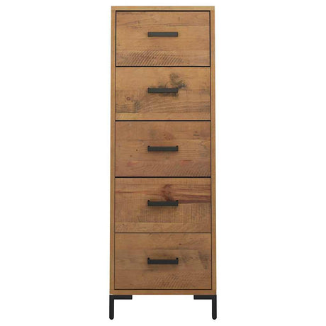 Vidaxl ladekast 42x35x110 cm massief grenenhout