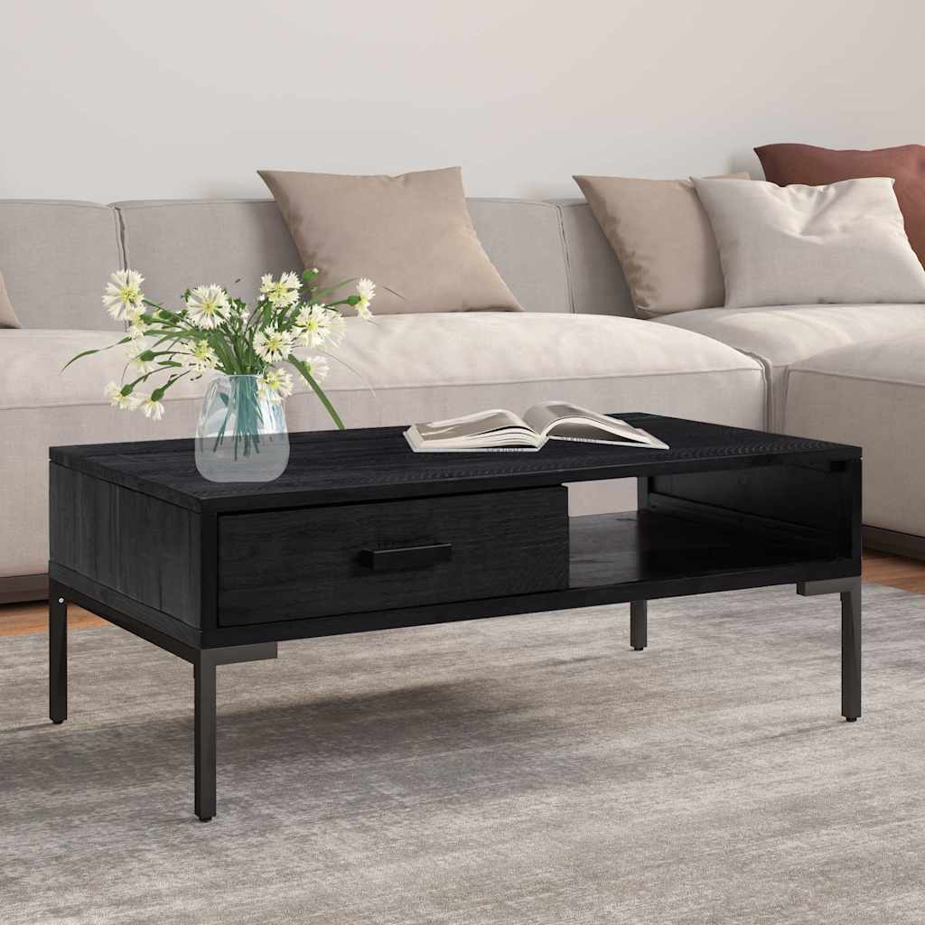 Vidaxl salontafel 90x50x35 cm massief grenenhout zwart