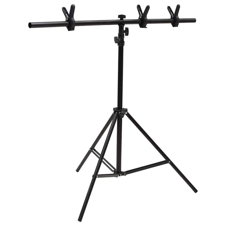 Vidaxl achtergrondstandaard t-vormig 91x60x(70-200) cm zwart