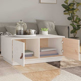 Vidaxl salontafel 80x50x35 cm massief grenenhout wit