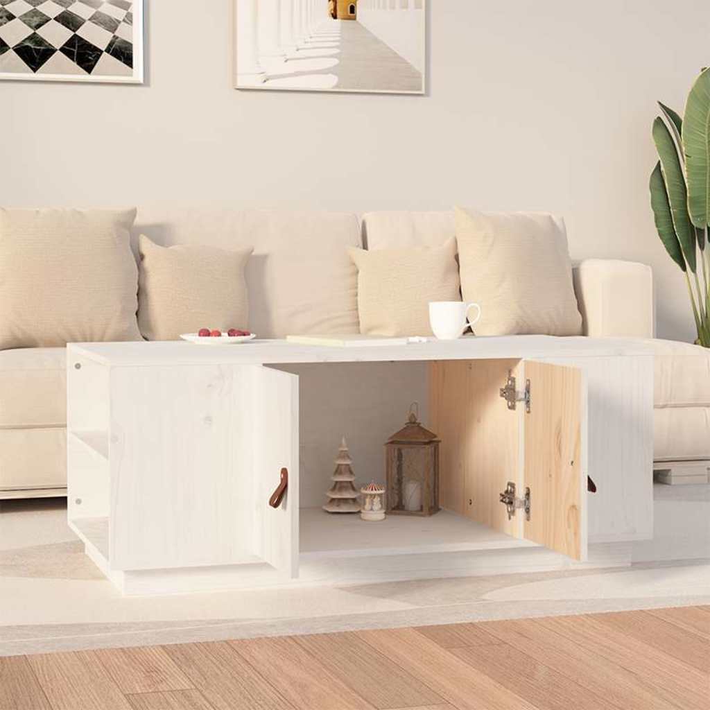 Vidaxl salontafel 100x50x41 cm massief grenenhout wit