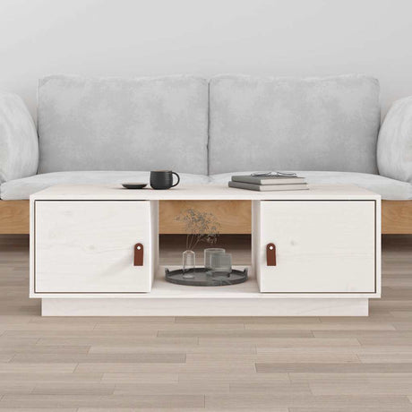 Vidaxl salontafel 100x50x35 cm massief grenenhout wit