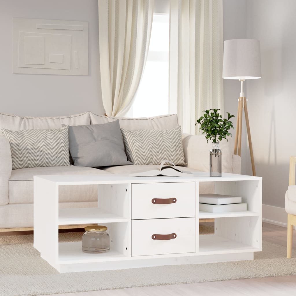 Vidaxl salontafel 100x50x41 cm massief grenenhout wit