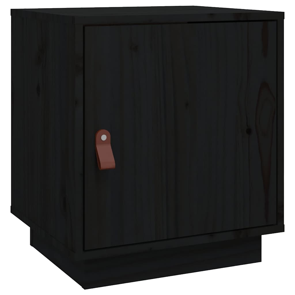 Vidaxl nachtkastje 40x34x45 cm massief grenenhout zwart