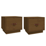 Vidaxl nachtkastjes 2 st 40x34x55 cm massief grenenhout honingbruin