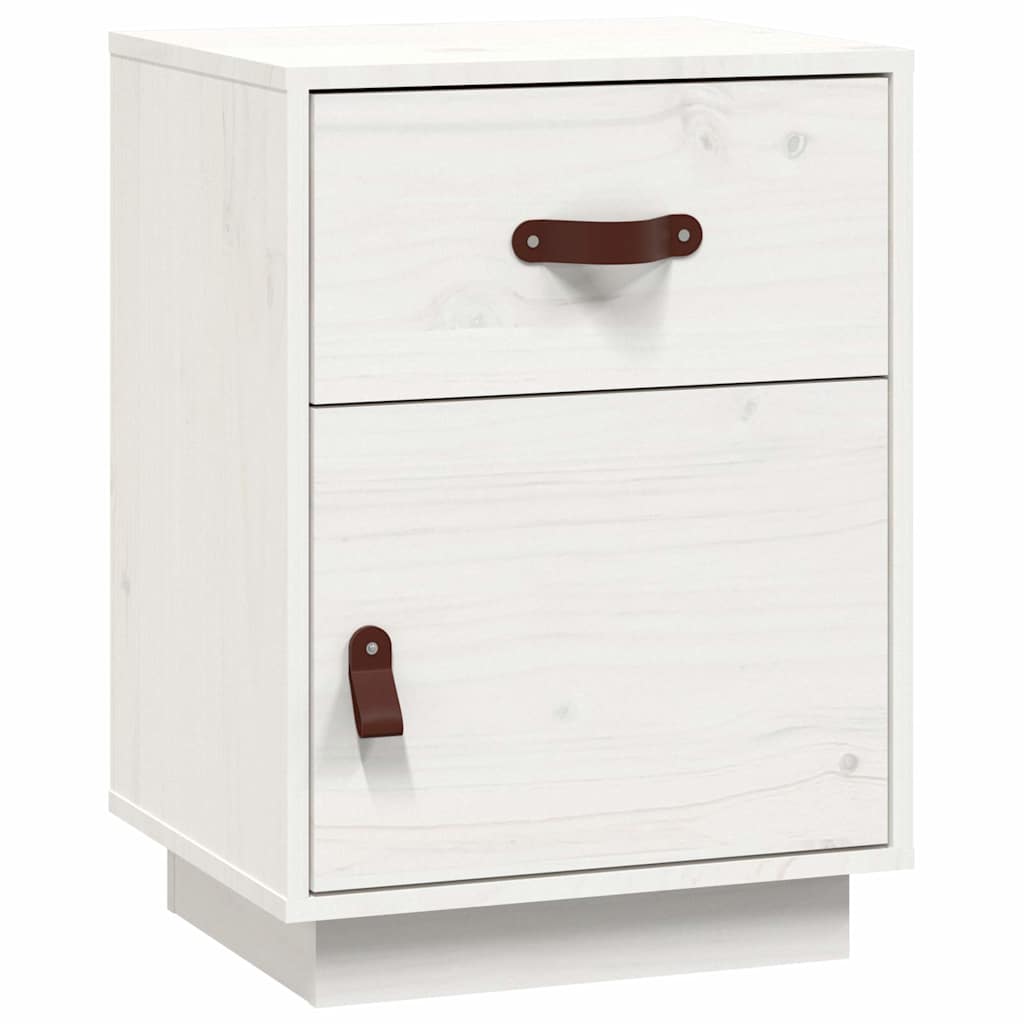Vidaxl nachtkastje 40x34x55 cm massief grenenhout wit