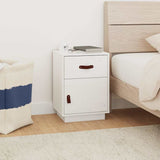 Vidaxl nachtkastje 40x34x55 cm massief grenenhout wit
