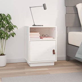 Vidaxl nachtkastje 40x34x55 cm massief grenenhout wit