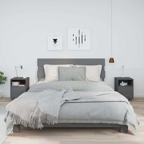 Vidaxl nachtkastjes 2 st 40x34x55 cm massief grenenhout grijs