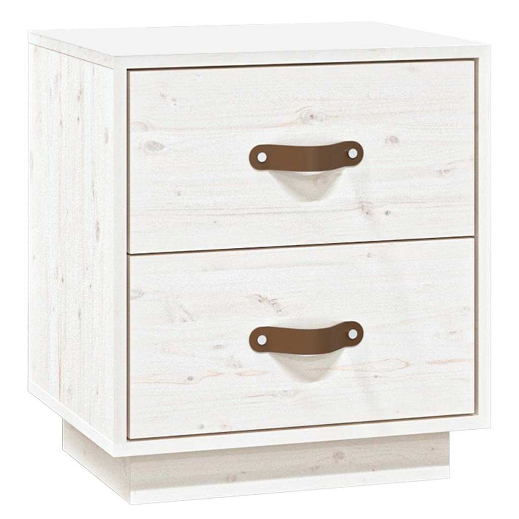 Vidaxl nachtkastje 40x34x45 cm massief grenenhout wit