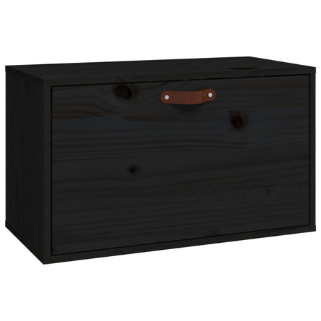 Vidaxl wandkast 60x30x35 cm massief grenenhout zwart