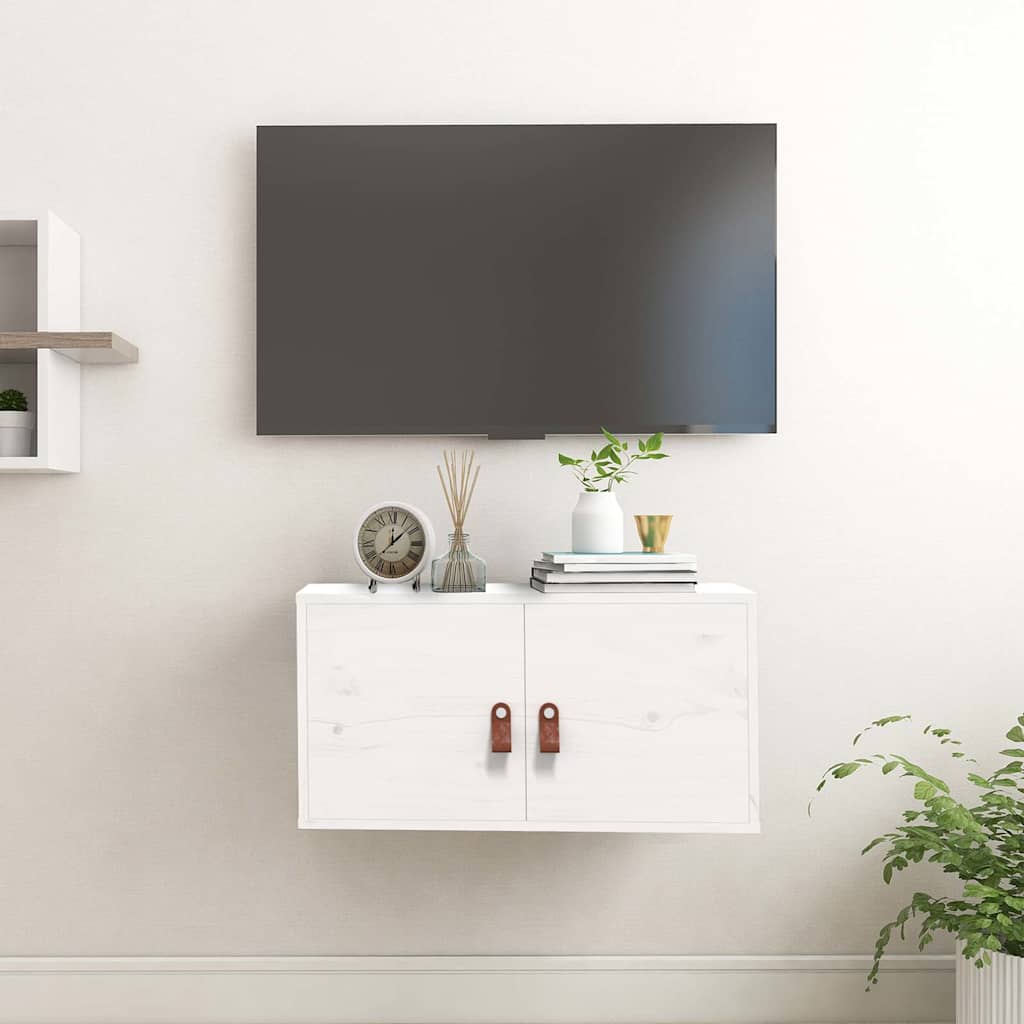 Vidaxl wandkast 60x30x30 cm massief grenenhout wit