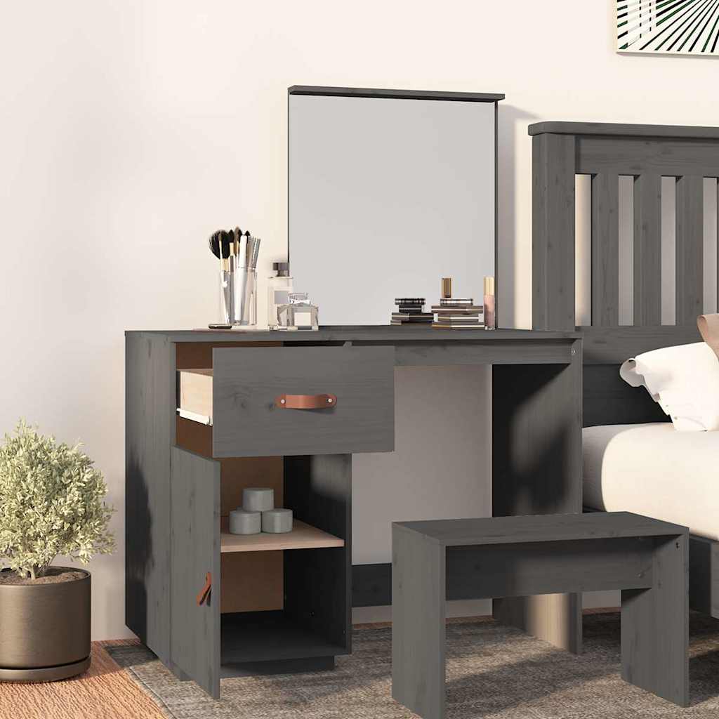 Vidaxl kaptafel 95x50x134 cm massief grenenhout grijs