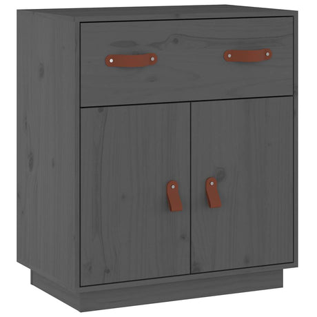 Vidaxl dressoir 65,5x40x75 cm massief grenenhout grijs