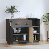 Vidaxl dressoir 98,5x40x75 cm massief grenenhout grijs