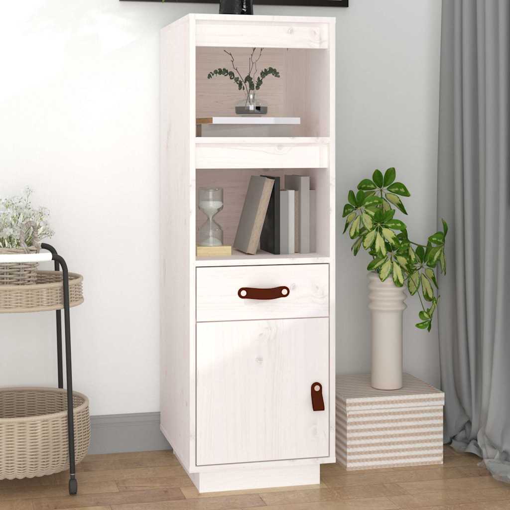 Vidaxl hoge kast 34x40x108,5 cm massief grenenhout wit