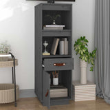 Vidaxl hoge kast 34x40x108,5 cm massief grenenhout grijs