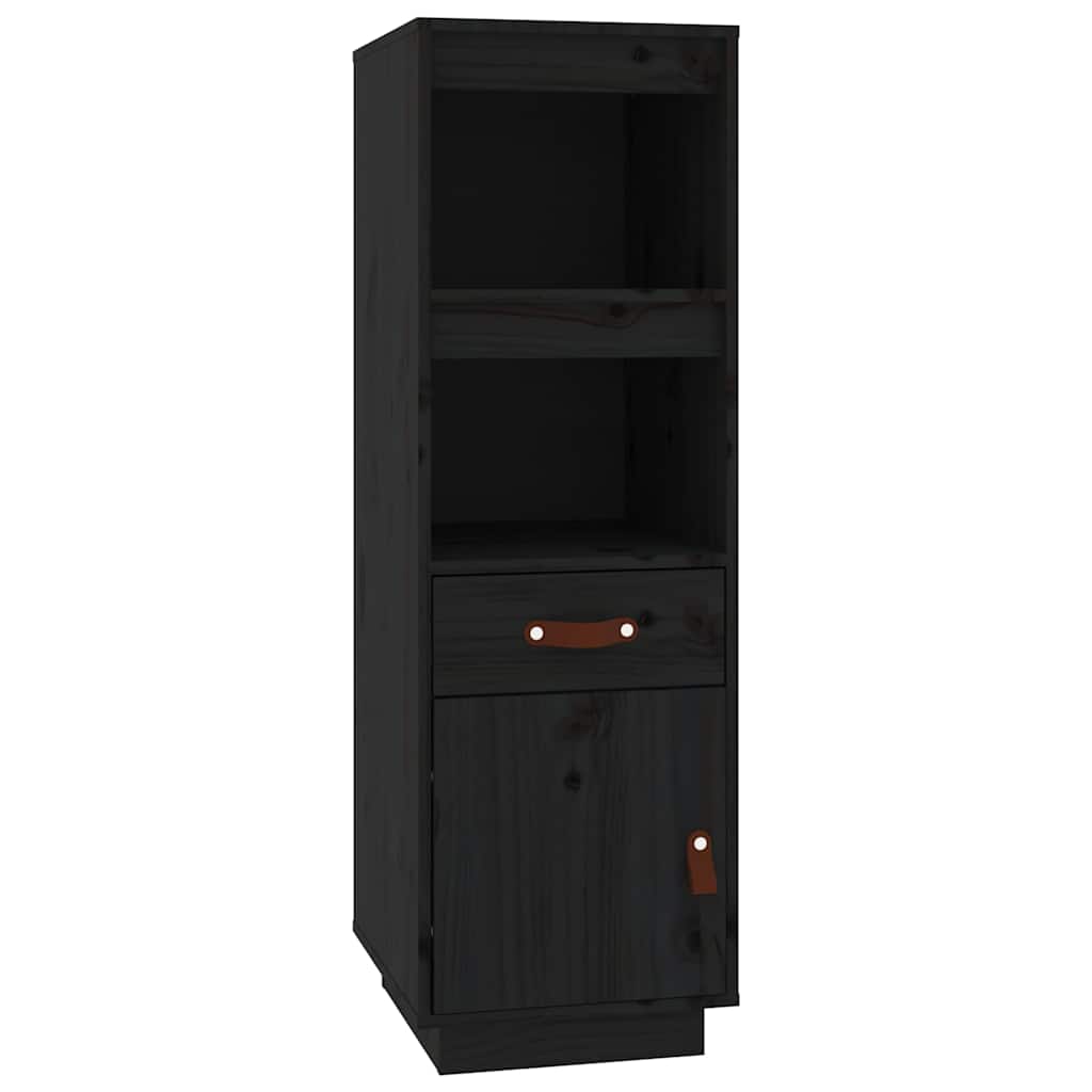 Vidaxl hoge kast 34x40x108,5 cm massief grenenhout zwart