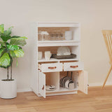 Vidaxl hoge kast 67x40x108,5 cm massief grenenhout wit