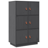 Vidaxl hoge kast 67x40x108,5 cm massief grenenhout grijs