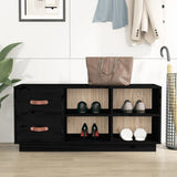 Vidaxl schoenenbank 100x34x45 cm massief grenenhout zwart