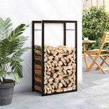 Vidaxl haardhoutrek 50x28x94 cm staal matzwart