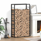 Vidaxl haardhoutrek matzwart 80x28x154 cm staal