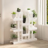 Vidaxl plantenstandaard wit 104,5x25x109,5 cm massief grenenhout