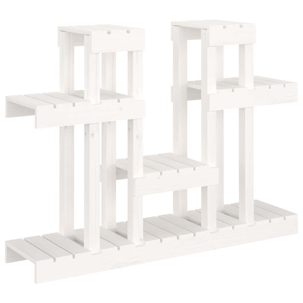Vidaxl plantenstandaard wit 104,5x25x77,5 cm massief grenenhout