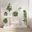 Vidaxl plantenstandaard wit 104,5x25x77,5 cm massief grenenhout