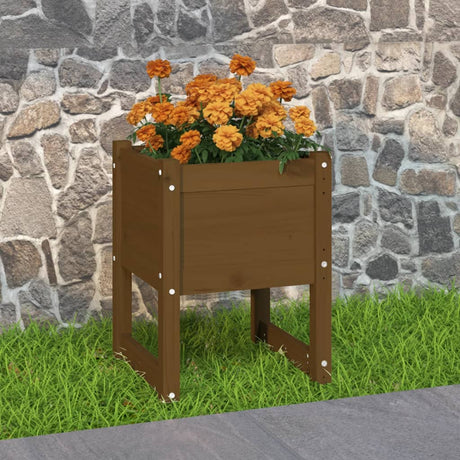 Vidaxl plantenbak 40x40x52,5 cm massief grenenhout honingbruin