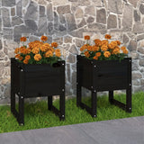 Vidaxl Planters 2 St 40x40x52,5 cm trden borov črna