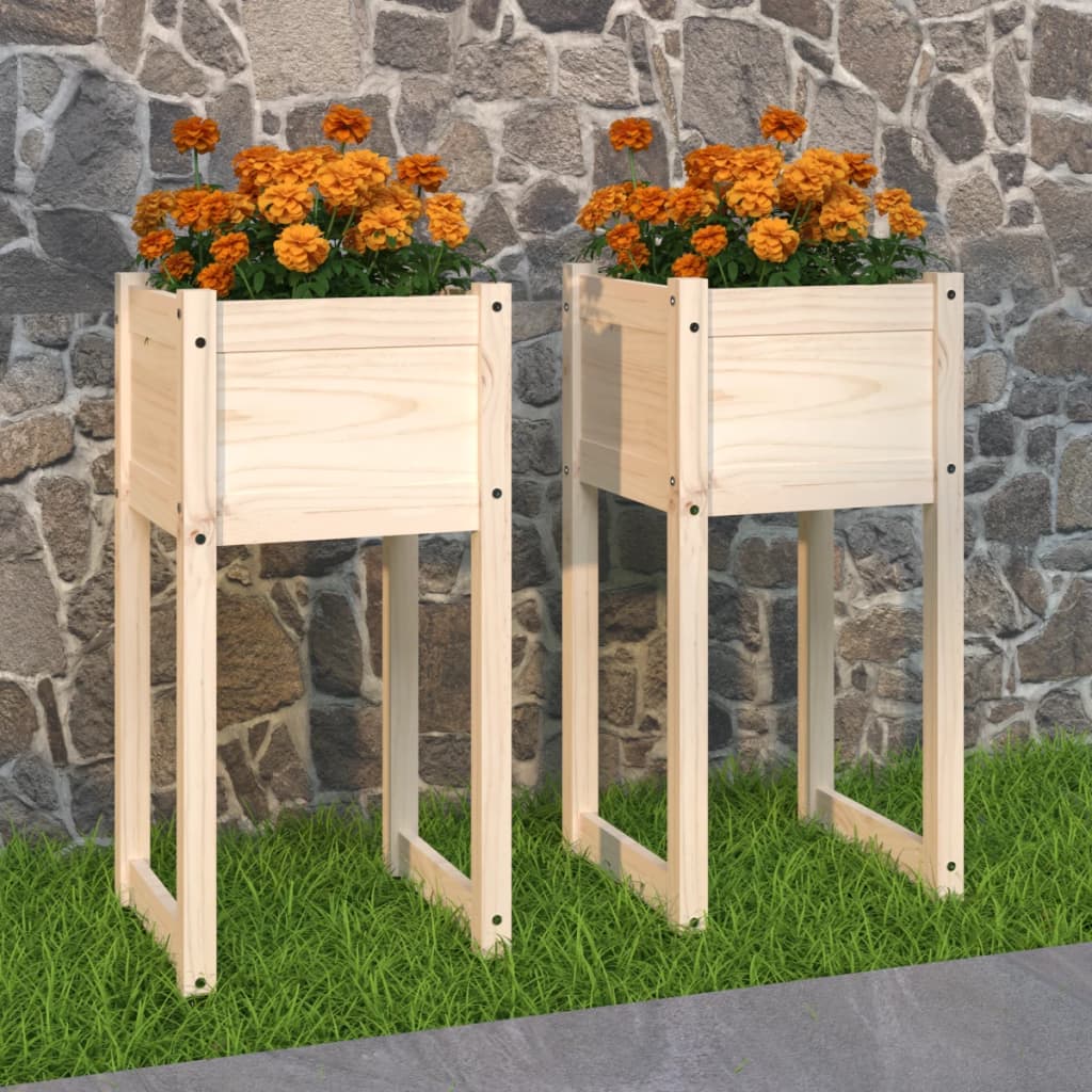 Vidaxl Planters 2 ST 40x40x81 cm Solid Pine