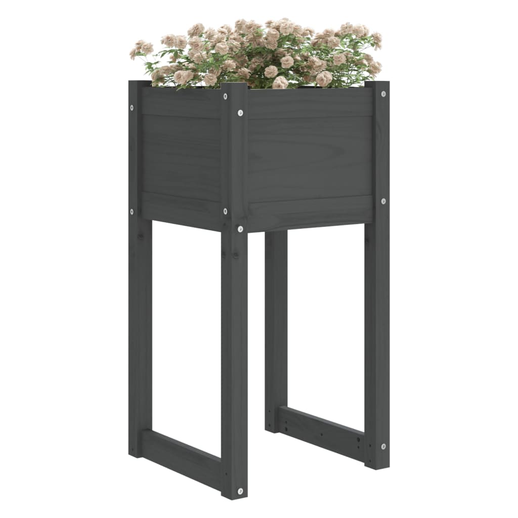 Vidaxl Planters 2 St 40x40x81 cm Solid Pine Grey