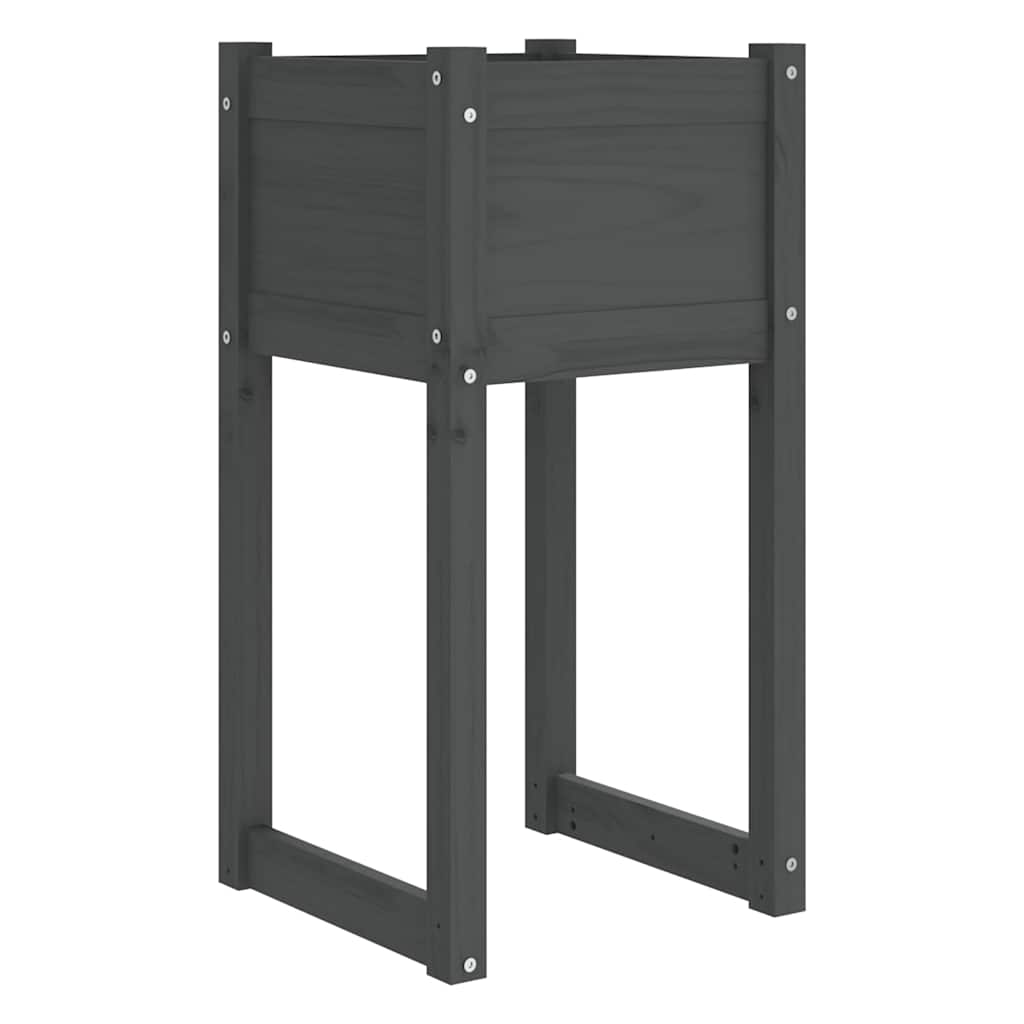 Vidaxl plantenbakken 2 st 40x40x81 cm massief grenenhout grijs