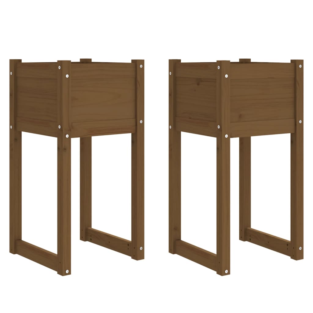 Vidaxl Planters 2 st 40x40x81 cm solid pine honey brown