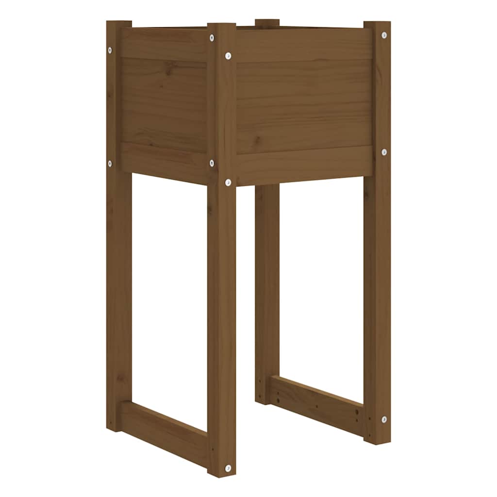 Vidaxl plantenbakken 2 st 40x40x81 cm massief grenenhout honingbruin