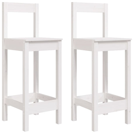 Vidaxl barstoelen 2 st 40x41,5x112 cm massief grenenhout wit